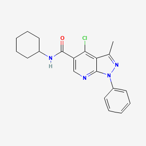 4-chloro-N-cyclohexyl-3-methyl-1-phenylpyrazolo[3,4-b]pyridine-5-carboxamide