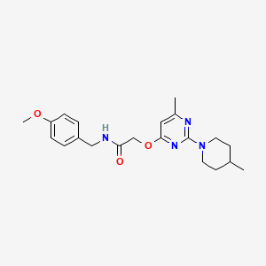 N-(4-methoxybenzyl)-2-{[6-methyl-2-(4-methylpiperidin-1-yl)pyrimidin-4-yl]oxy}acetamide