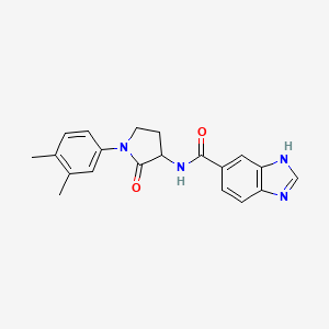 molecular formula C20H20N4O2 B2762353 N-[1-(3,4-Dimethylphenyl)-2-oxopyrrolidin-3-yl]-3H-benzimidazole-5-carboxamide CAS No. 2307964-89-0