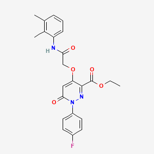 molecular formula C23H22FN3O5 B2762354 Ethyl 4-(2-((2,3-dimethylphenyl)amino)-2-oxoethoxy)-1-(4-fluorophenyl)-6-oxo-1,6-dihydropyridazine-3-carboxylate CAS No. 899729-28-3