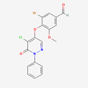 3-Bromo-4-[(5-chloro-6-oxo-1-phenyl-1,6-dihydropyridazin-4-yl)oxy]-5-methoxybenzaldehyde