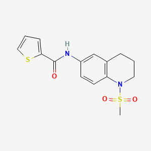 molecular formula C15H16N2O3S2 B2762365 N-(1-methylsulfonyl-3,4-dihydro-2H-quinolin-6-yl)thiophene-2-carboxamide CAS No. 899945-67-6