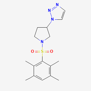 1-(1-((2,3,5,6-tetramethylphenyl)sulfonyl)pyrrolidin-3-yl)-1H-1,2,3-triazole