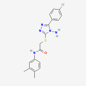 molecular formula C18H18ClN5OS B2762374 2-{[4-氨基-5-(4-氯苯基)-4H-1,2,4-三唑-3-基]硫代}-N-(3,4-二甲基苯基)乙酰胺 CAS No. 843622-27-5