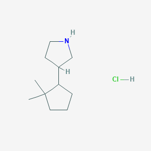 molecular formula C11H22ClN B2762387 3-(2,2-Dimethylcyclopentyl)pyrrolidine hydrochloride CAS No. 1909305-83-4