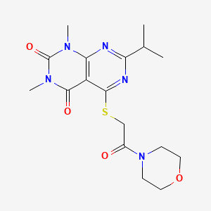 molecular formula C17H23N5O4S B2762388 7-isopropyl-1,3-dimethyl-5-((2-morpholino-2-oxoethyl)thio)pyrimido[4,5-d]pyrimidine-2,4(1H,3H)-dione CAS No. 863002-58-8