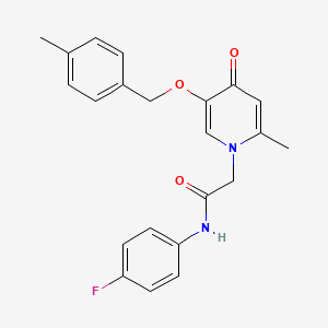 molecular formula C22H21FN2O3 B2762408 N-(4-fluorophenyl)-2-(2-methyl-5-((4-methylbenzyl)oxy)-4-oxopyridin-1(4H)-yl)acetamide CAS No. 946333-19-3