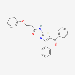 molecular formula C25H20N2O3S B2762409 N-(5-benzoyl-4-phenyl-1,3-thiazol-2-yl)-3-phenoxypropanamide CAS No. 392249-66-0