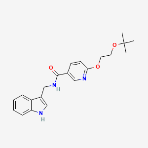 molecular formula C21H25N3O3 B2762416 N-((1H-indol-3-yl)methyl)-6-(2-(tert-butoxy)ethoxy)nicotinamide CAS No. 2034241-12-6