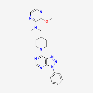 3-Methoxy-N-methyl-N-[[1-(3-phenyltriazolo[4,5-d]pyrimidin-7-yl)piperidin-4-yl]methyl]pyrazin-2-amine