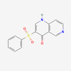 molecular formula C14H10N2O3S B2762424 3-(phenylsulfonyl)-1,6-naphthyridin-4(1H)-one CAS No. 1031606-06-0