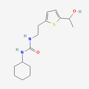 molecular formula C15H24N2O2S B2762437 1-Cyclohexyl-3-(2-(5-(1-hydroxyethyl)thiophen-2-yl)ethyl)urea CAS No. 2034492-65-2