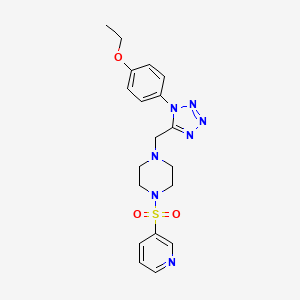 molecular formula C19H23N7O3S B2762440 1-((1-(4-ethoxyphenyl)-1H-tetrazol-5-yl)methyl)-4-(pyridin-3-ylsulfonyl)piperazine CAS No. 1049389-81-2