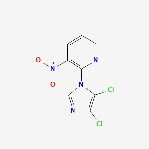 molecular formula C8H4Cl2N4O2 B2762447 2-(4,5-dichloro-1H-imidazol-1-yl)-3-nitropyridine CAS No. 649662-62-4