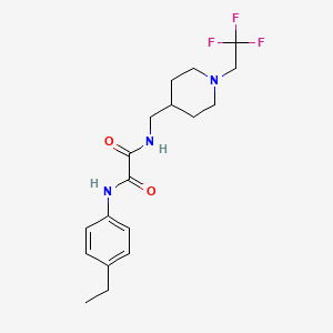 molecular formula C18H24F3N3O2 B2762451 N'-(4-Ethylphenyl)-N-[[1-(2,2,2-trifluoroethyl)piperidin-4-yl]methyl]oxamide CAS No. 2319640-15-6