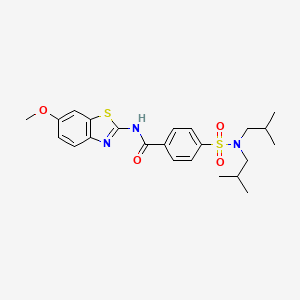 4-[bis(2-methylpropyl)sulfamoyl]-N-(6-methoxy-1,3-benzothiazol-2-yl)benzamide
