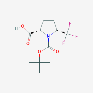 molecular formula C11H16F3NO4 B2762453 (5R)-1-Boc-5-trifluoromethyl-L-proline CAS No. 2287246-78-8