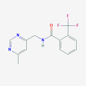 molecular formula C14H12F3N3O B2762459 N-((6-甲基嘧啶-4-基)甲基)-2-(三氟甲基)苯甲酰胺 CAS No. 2176069-32-0