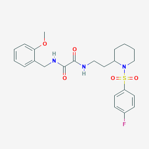 molecular formula C23H28FN3O5S B2762468 N1-(2-(1-((4-fluorophenyl)sulfonyl)piperidin-2-yl)ethyl)-N2-(2-methoxybenzyl)oxalamide CAS No. 898450-09-4