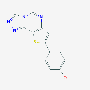 molecular formula C14H10N4OS B276247 8-(4-Methoxyphenyl)thieno[2,3-e][1,2,4]triazolo[4,3-c]pyrimidine 