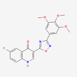 molecular formula C20H16FN3O5 B2762475 6-氟-3-(3-(3,4,5-三甲氧基苯基)-1,2,4-噁二唑-5-基)喹啉-4(1H)-酮 CAS No. 1081119-62-1