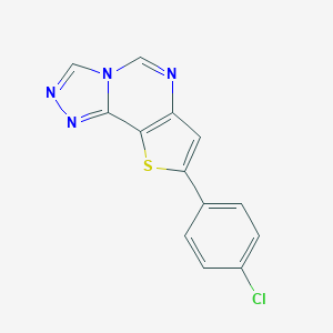 molecular formula C13H7ClN4S B276248 8-(4-Chlorophenyl)thieno[2,3-e][1,2,4]triazolo[4,3-c]pyrimidine 