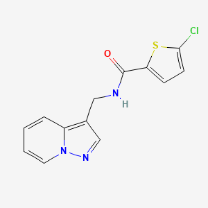 molecular formula C13H10ClN3OS B2762481 5-chloro-N-(pyrazolo[1,5-a]pyridin-3-ylmethyl)thiophene-2-carboxamide CAS No. 1396875-27-6