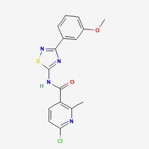 molecular formula C16H13ClN4O2S B2762487 6-chloro-N-[3-(3-methoxyphenyl)-1,2,4-thiadiazol-5-yl]-2-methylpyridine-3-carboxamide CAS No. 2094942-48-8