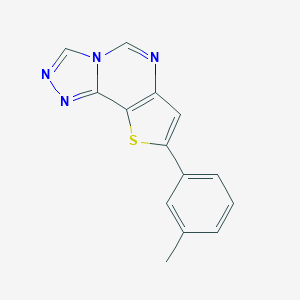 molecular formula C14H10N4S B276249 8-(3-Methylphenyl)thieno[2,3-e][1,2,4]triazolo[4,3-c]pyrimidine 
