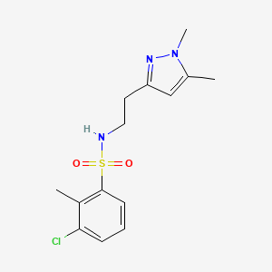 molecular formula C14H18ClN3O2S B2762496 3-氯-N-(2-(1,5-二甲基-1H-吡唑-3-基)乙基)-2-甲基苯磺酰胺 CAS No. 2034262-65-0
