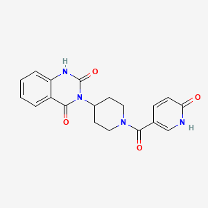 molecular formula C19H18N4O4 B2762501 3-(1-(6-oxo-1,6-dihydropyridine-3-carbonyl)piperidin-4-yl)quinazoline-2,4(1H,3H)-dione CAS No. 2034261-52-2