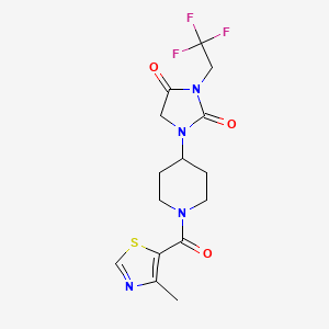 1-[1-(4-Methyl-1,3-thiazole-5-carbonyl)piperidin-4-yl]-3-(2,2,2-trifluoroethyl)imidazolidine-2,4-dione