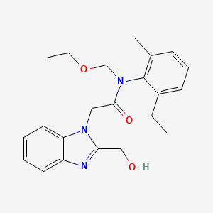 molecular formula C22H27N3O3 B2762507 N-(ethoxymethyl)-N-(2-ethyl-6-methylphenyl)-2-[2-(hydroxymethyl)benzimidazol-1-yl]acetamide CAS No. 428860-57-5