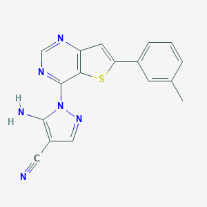 molecular formula C17H12N6S B276251 5-amino-1-[6-(3-methylphenyl)thieno[3,2-d]pyrimidin-4-yl]-1H-pyrazole-4-carbonitrile 