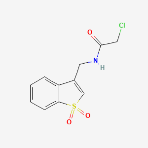 molecular formula C11H10ClNO3S B2762510 2-Chloro-N-[(1,1-dioxo-1-benzothiophen-3-yl)methyl]acetamide CAS No. 2411277-39-7