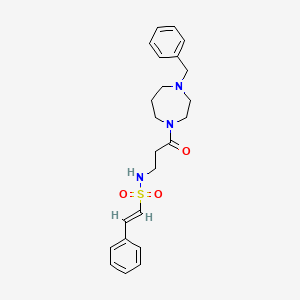 molecular formula C23H29N3O3S B2762511 (E)-N-[3-(4-benzyl-1,4-diazepan-1-yl)-3-oxopropyl]-2-phenylethenesulfonamide CAS No. 1050669-73-2