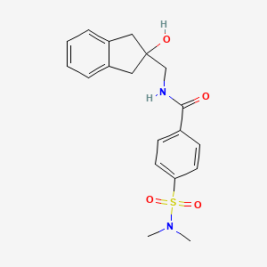 molecular formula C19H22N2O4S B2762512 4-(N,N-二甲基磺酰胺)-N-((2-羟基-2,3-二氢-1H-茚-2-基)甲基)苯甲酰胺 CAS No. 2034407-61-7