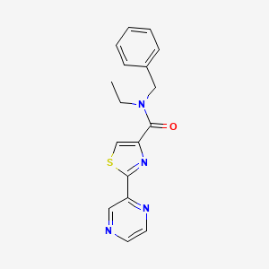 molecular formula C17H16N4OS B2762516 N-benzyl-N-ethyl-2-(pyrazin-2-yl)thiazole-4-carboxamide CAS No. 1235634-68-0