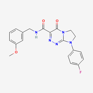 molecular formula C20H18FN5O3 B2762520 8-(4-fluorophenyl)-N-(3-methoxybenzyl)-4-oxo-4,6,7,8-tetrahydroimidazo[2,1-c][1,2,4]triazine-3-carboxamide CAS No. 946312-34-1