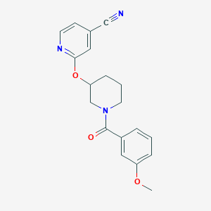molecular formula C19H19N3O3 B2762526 2-((1-(3-Methoxybenzoyl)piperidin-3-yl)oxy)isonicotinonitrile CAS No. 2034498-67-2