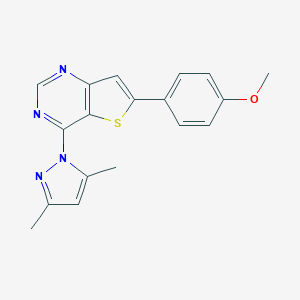 4-[4-(3,5-dimethyl-1H-pyrazol-1-yl)thieno[3,2-d]pyrimidin-6-yl]phenyl methyl ether