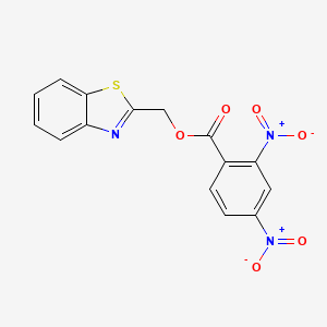 molecular formula C15H9N3O6S B2762533 苯并[d]噻唑-2-基甲基 2,4-二硝基苯酸酯 CAS No. 327971-23-3