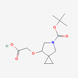 molecular formula C13H21NO5 B2762534 2-[[5-[(2-甲基丙烷-2-基)氧羰基]-5-氮杂螺[2.4]庚烷-7-基]氧基]乙酸 CAS No. 2567498-22-8