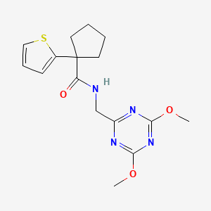 N-((4,6-dimethoxy-1,3,5-triazin-2-yl)methyl)-1-(thiophen-2-yl)cyclopentanecarboxamide