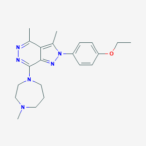 molecular formula C21H28N6O B276255 4-[3,4-dimethyl-7-(4-methyl-1,4-diazepan-1-yl)-2H-pyrazolo[3,4-d]pyridazin-2-yl]phenyl ethyl ether 