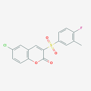 molecular formula C16H10ClFO4S B2762555 6-氯-3-(4-氟-3-甲基苯基)磺酰基咔曼-2-酮 CAS No. 902507-03-3