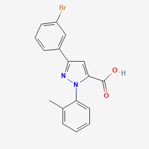 molecular formula C17H13BrN2O2 B2762558 3-(3-bromophenyl)-1-(2-methylphenyl)-1H-pyrazole-5-carboxylic acid CAS No. 882152-38-7