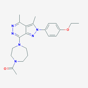 molecular formula C22H28N6O2 B276256 4-[7-(4-acetyl-1,4-diazepan-1-yl)-3,4-dimethyl-2H-pyrazolo[3,4-d]pyridazin-2-yl]phenyl ethyl ether 