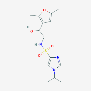 molecular formula C14H21N3O4S B2762563 N-(2-(2,5-dimethylfuran-3-yl)-2-hydroxyethyl)-1-isopropyl-1H-imidazole-4-sulfonamide CAS No. 2309773-99-5