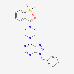 molecular formula C23H23N7O3S B2762567 (4-(3-苄基-3H-[1,2,3]三唑[4,5-d]嘧啶-7-基)哌嗪-1-基)(2-(甲磺酰基)苯基)甲酮 CAS No. 920163-66-2